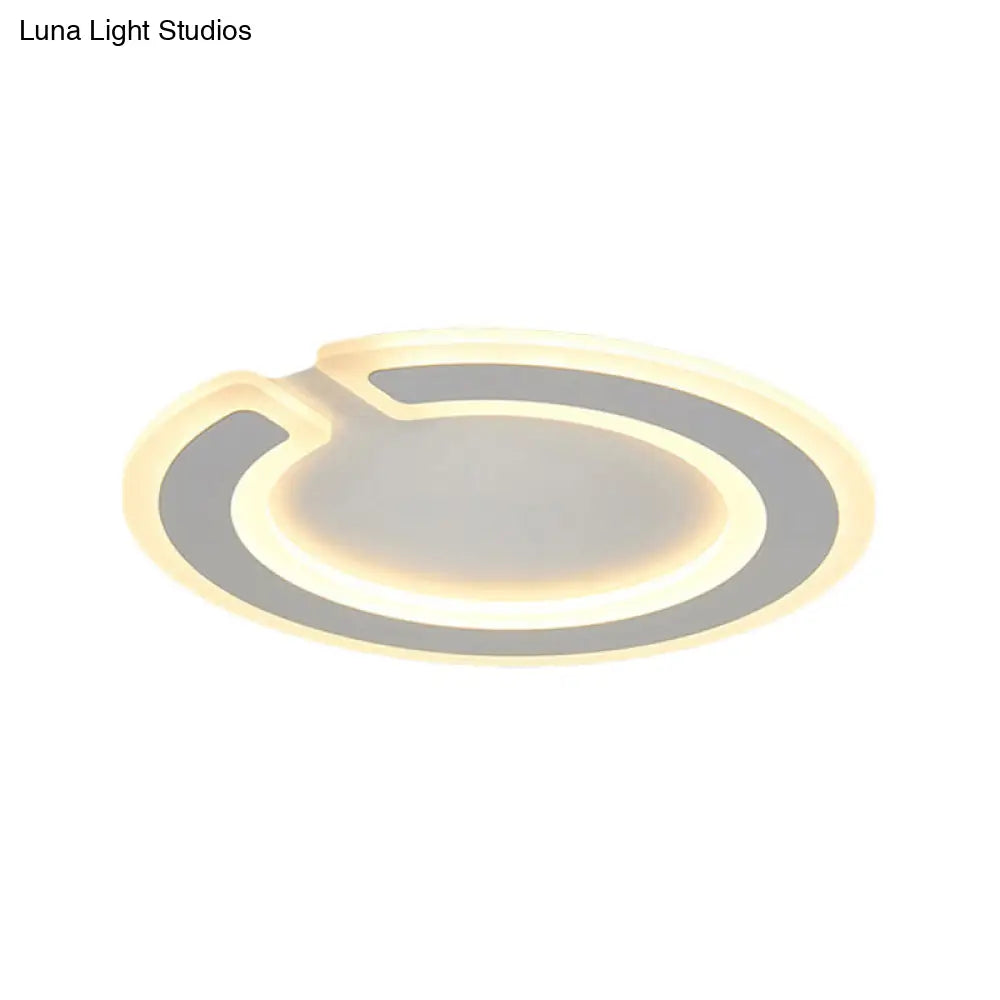 16.5/20.5 Dia Round Ceiling Lamp - Simple & Elegant Led Flushmount Lighting In Warm/White/Natural