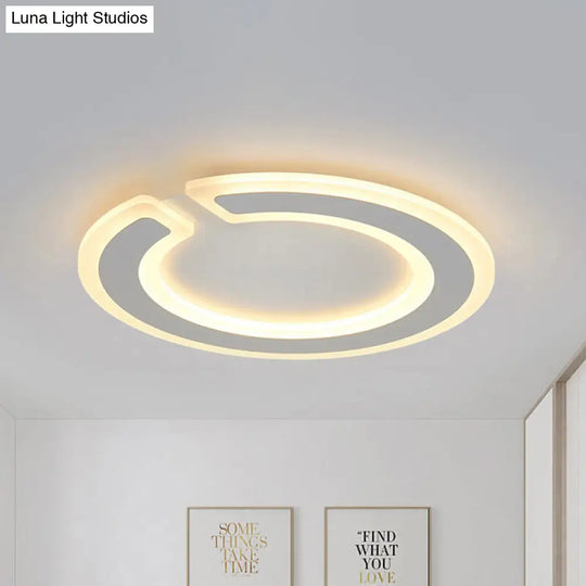 16.5/20.5 Dia Round Ceiling Lamp - Simple & Elegant Led Flushmount Lighting In Warm/White/Natural