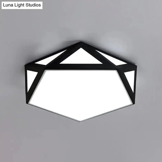 16.5’/20.5’ Modern Black/White Led Flush Ceiling Light - Foyer Flush-Mount Fixture With