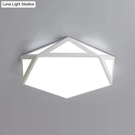 16.5’/20.5’ Modern Black/White Led Flush Ceiling Light - Foyer Flush-Mount Fixture With