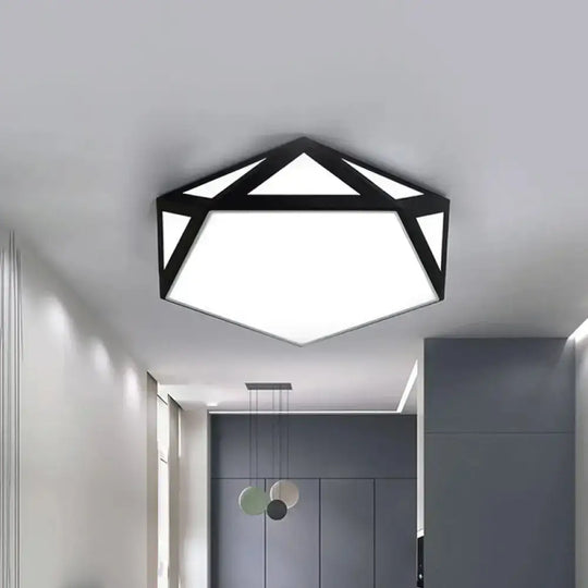 16.5’/20.5’ Modern Black/White Led Flush Ceiling Light - Foyer Flush-Mount Fixture With