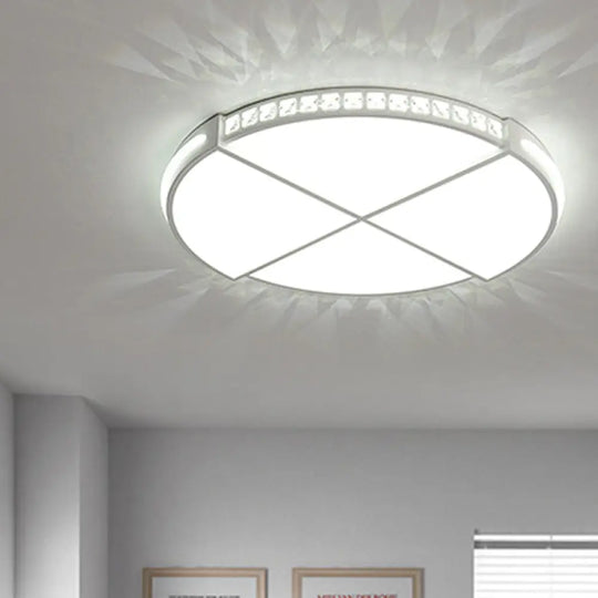 16.5’/20.5’ Simple Round Led Flush Mount Lamp - White Ceiling Light Fixture For Bedroom