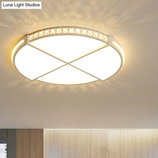 16.5/20.5 Simple Round Led Flush Mount Lamp - White Ceiling Light Fixture For Bedroom Warm/White /