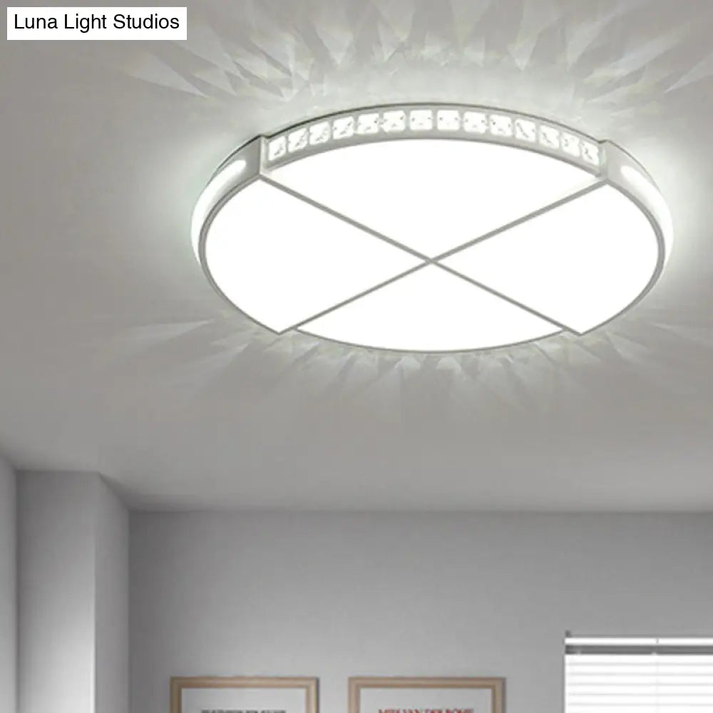 16.5/20.5 Simple Round Led Flush Mount Lamp - White Ceiling Light Fixture For Bedroom Warm/White /