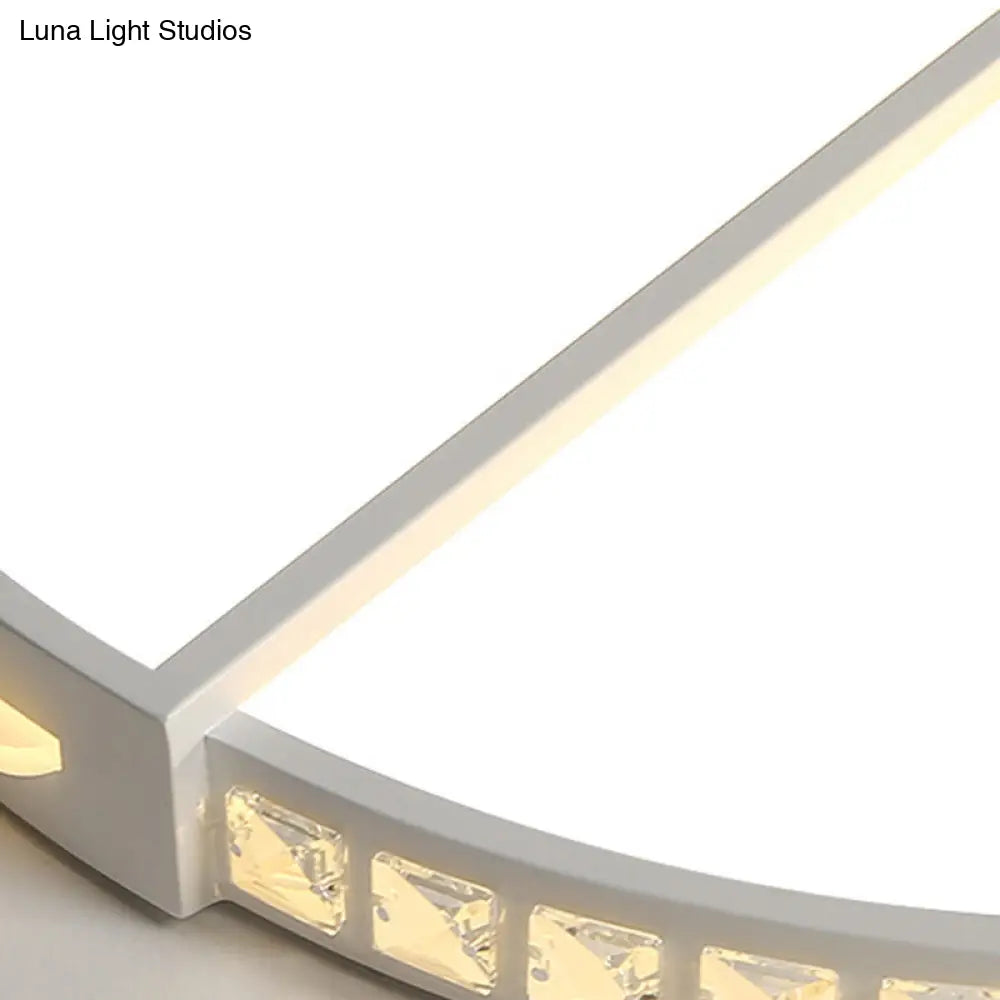 16.5’/20.5’ Simple Round Led Flush Mount Lamp - White Ceiling Light Fixture For Bedroom Warm/White