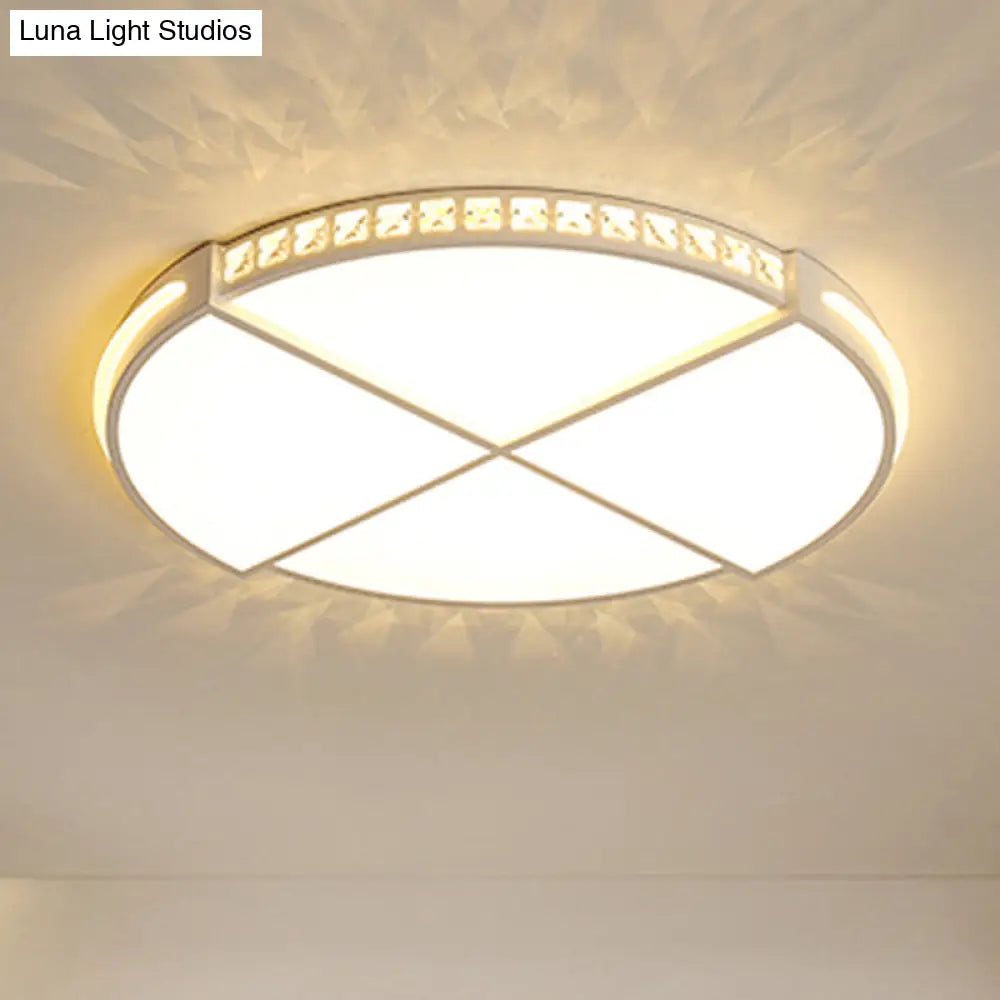 16.5’/20.5’ Simple Round Led Flush Mount Lamp - White Ceiling Light Fixture For Bedroom Warm/White