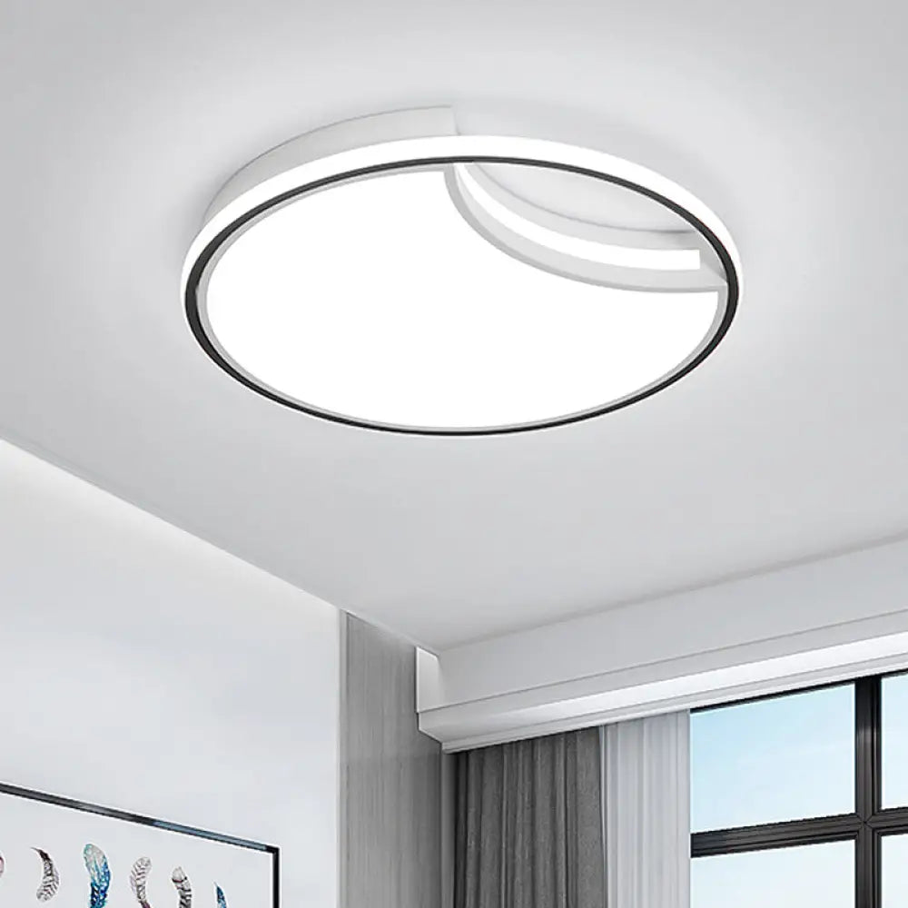 16.5’/20.5’ White Segment Flush Mount Lamp - Simplicity Led Acrylic Lighting In Warm Light