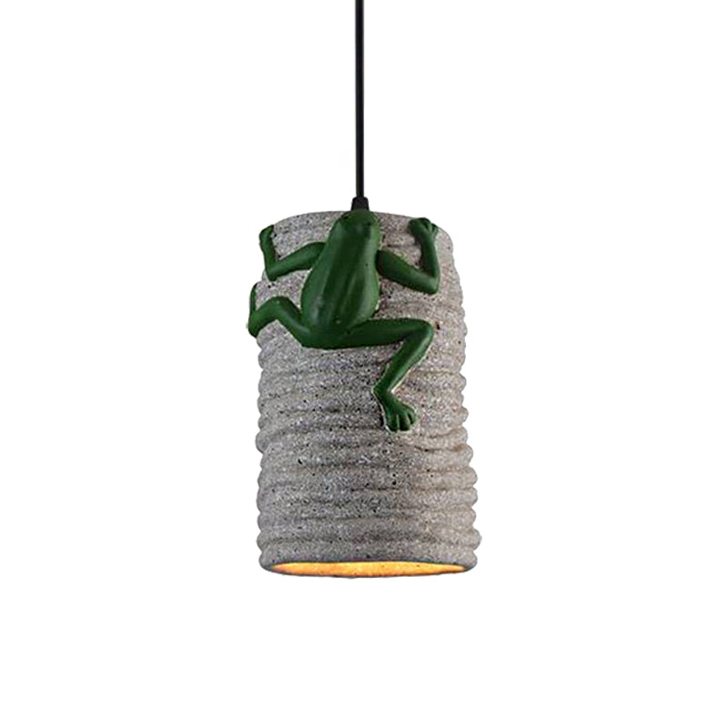 Frog Deco Industrial Pendant Light in Brass/Black/Grey for Bars - Cement and Resin Lamp