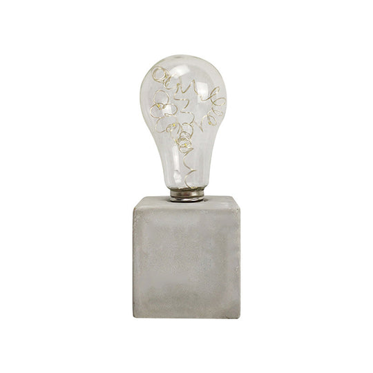 Industrial Cement Table Lamp In Gray For Kids Bedroom Lighting