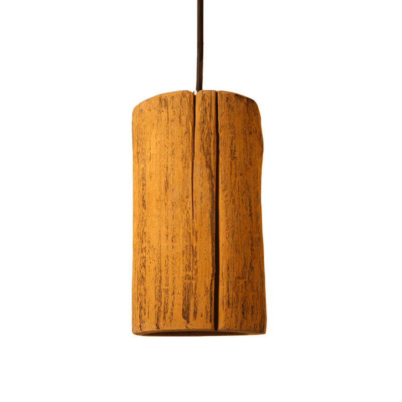 Retro Yellow Cement Tube Pendant Light For Coffee Shop Ceiling