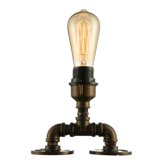 Modern Industrial 1-Head Black Standing Light With Pipe Design - Aesthetic Table Lighting For Coffee