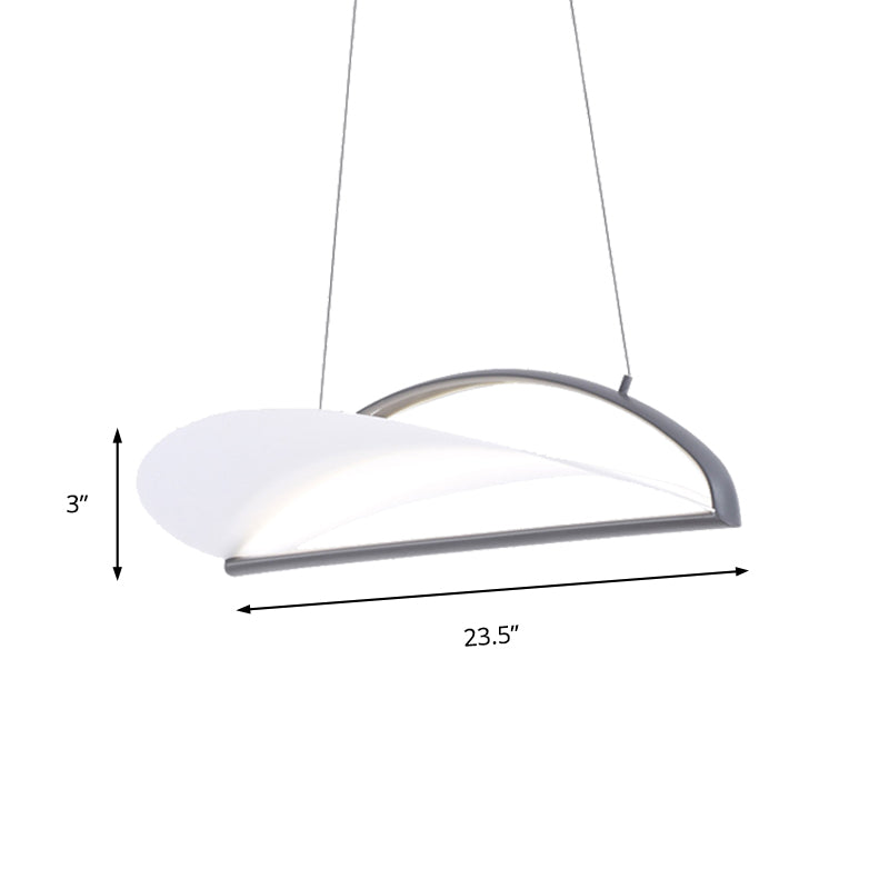 Modern Ultra Thin LED Pendant Ceiling Lamp, Grey/White, 16.5"/23.5" Wide