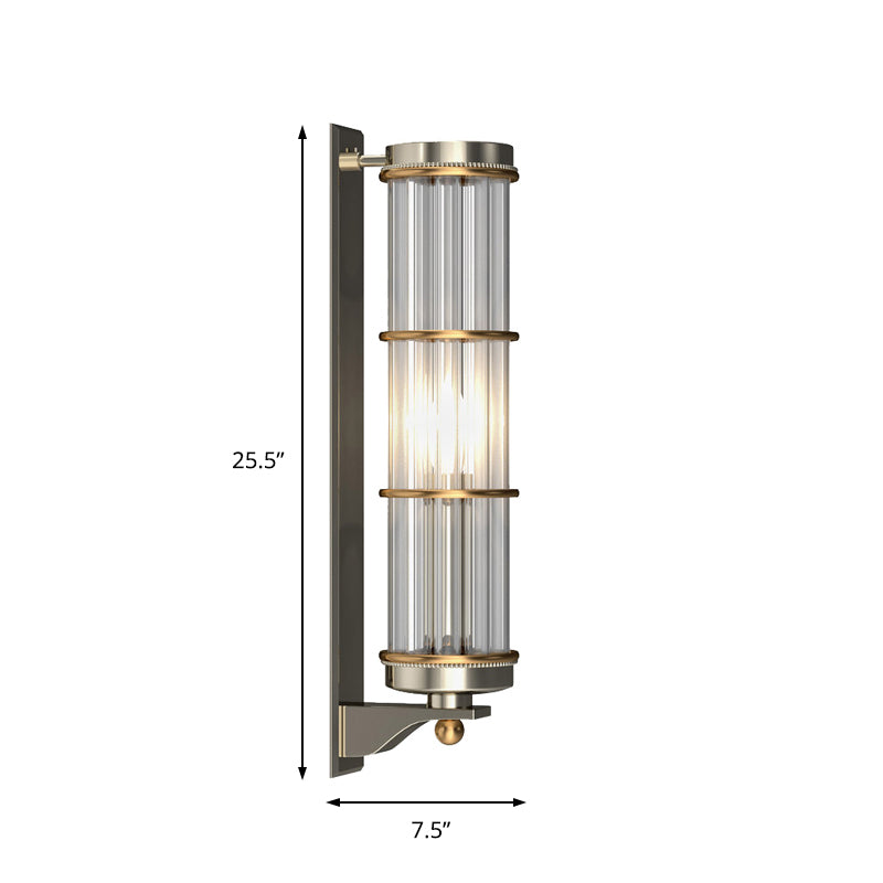 Contemporary Satin Nickel Wall Sconce With Crystal Pipe - Stylish Lighting For Living Room
