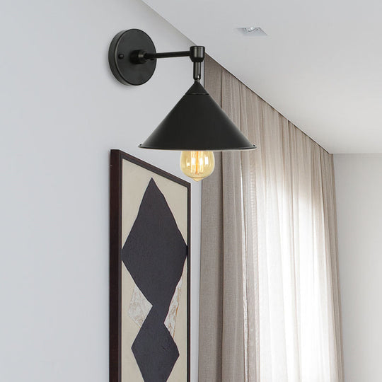 Modern Industrial Bathroom Wall Sconce Lamp - Black/Gray Metallic Finish Black