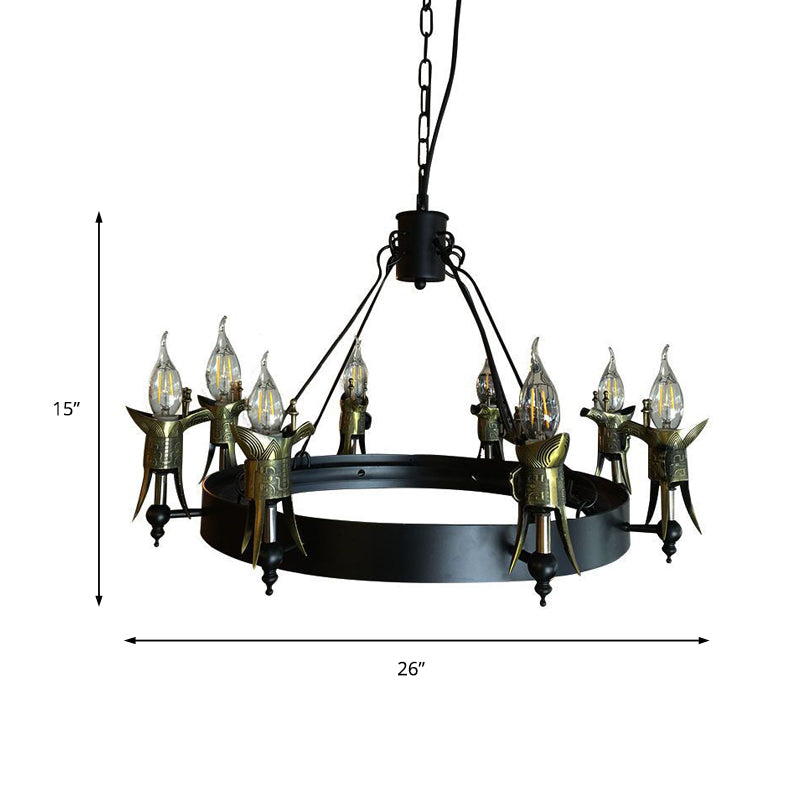Antique Style Brass Multi-Light Hanging Lamp with Farmhouse Chandelier Lighting