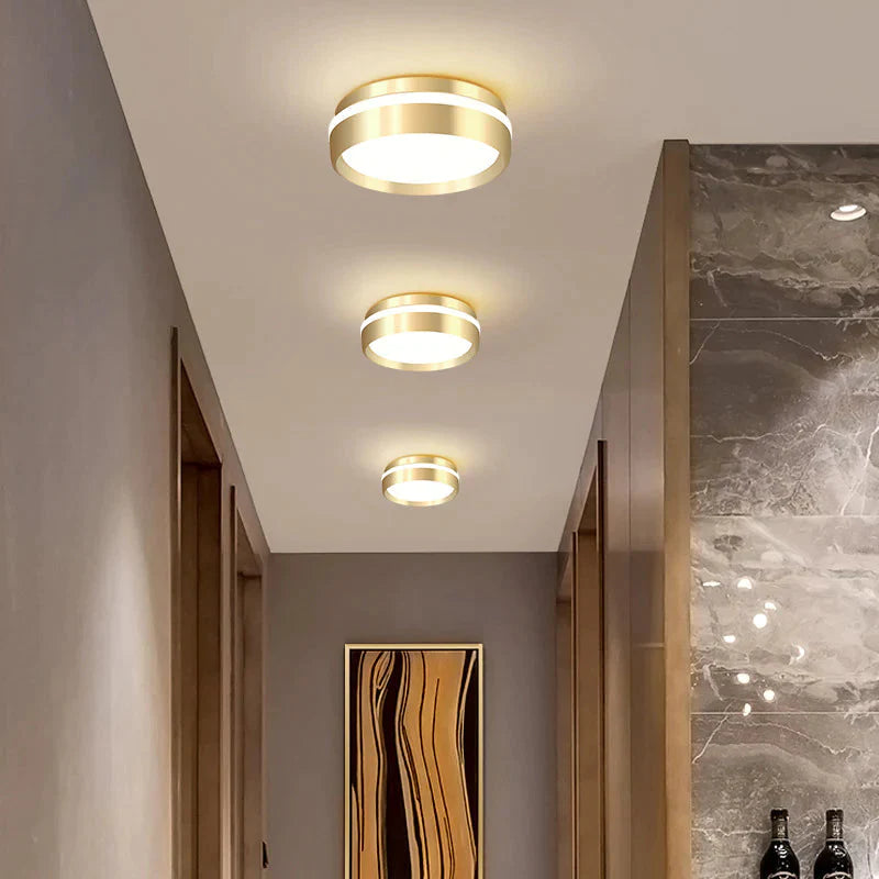 Modern Minimalist Gateway Round Gold LED Small Ceiling Lamp