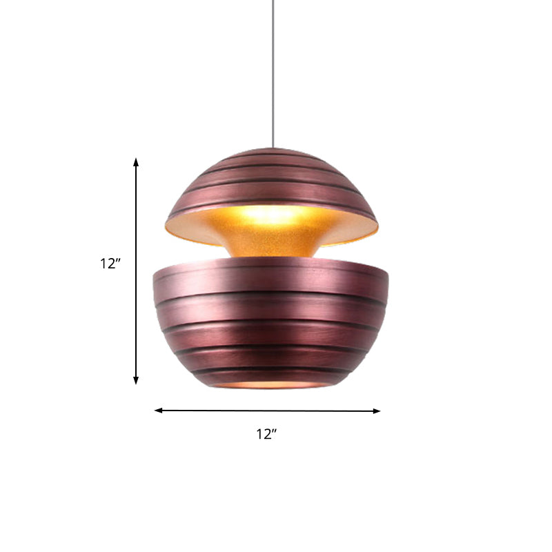 Nordic Purple Globe Metal Pendant Ceiling Light - 1-Light Hanging Fixture for Dining Room