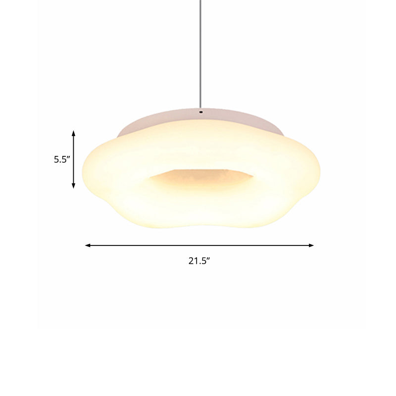 Cloud Drop Acrylic LED Pendant Ceiling Light for Living Room - 18"/21.5" Wide, White