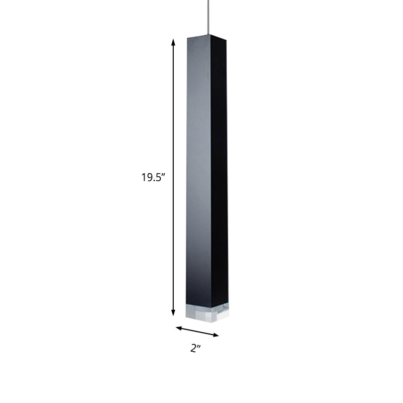 Harper - Modern Cuboid Suspension Light Metal Black/White Dining Room Led Pendant In White/Warm