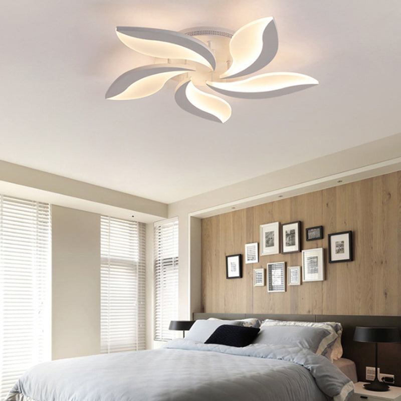 Contemporary Acrylic Flower Flush Mount Light: Led Ceiling Lighting Fixture With 3/5/9 Lights In