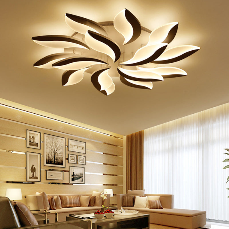 Contemporary Acrylic Flower Flush Mount Light: Led Ceiling Lighting Fixture With 3/5/9 Lights In