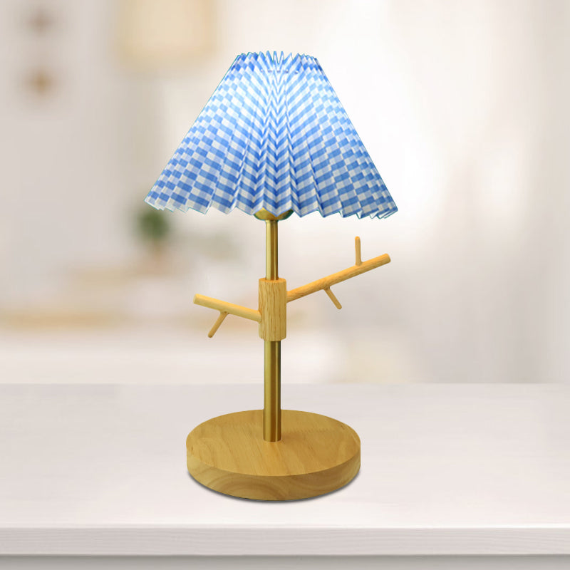 Nordic Folded Night Table Lamp: Modern Desk Light With Ornament Rack In White/Red/Yellow Blue