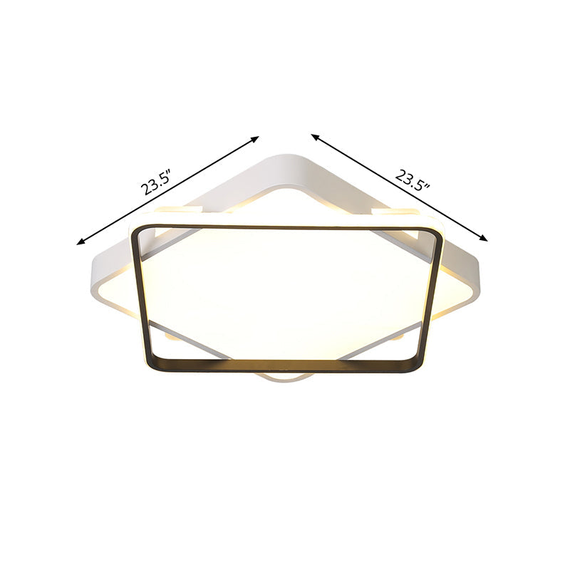 Modern Gold Led Flush Mount Ceiling Light Fixture In Warm/White - 18/23.5 Width
