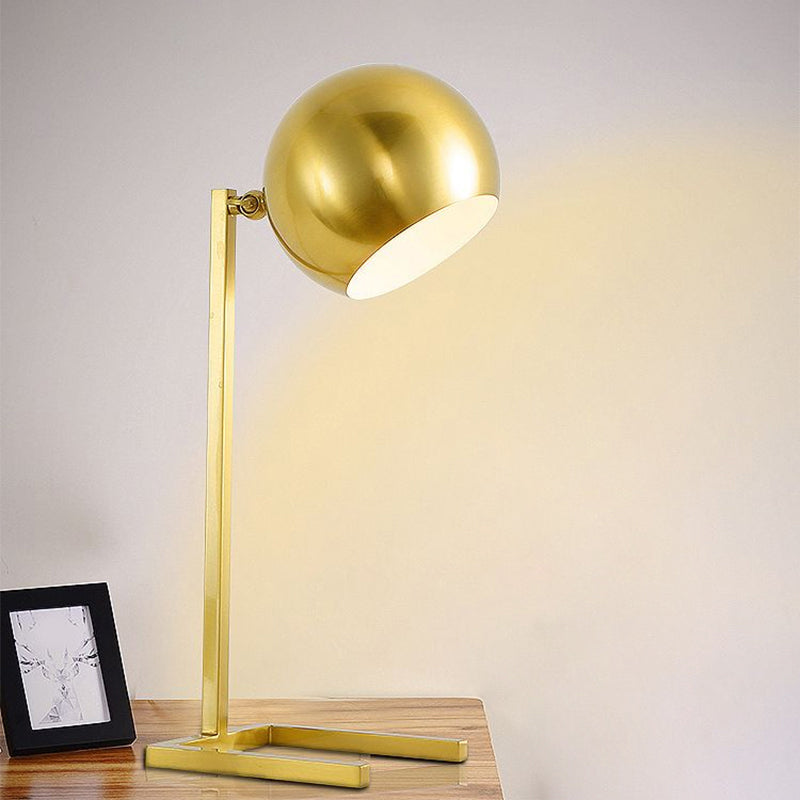 Traditional Gold Metallic Table Light For Study Room: Enhance Your Nightstand Lighting