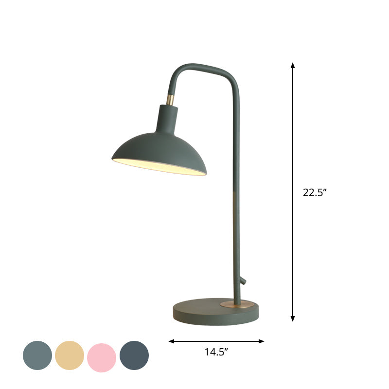 Nordic Metallic Dome Nightstand Lamp - Stylish Single Bulb Bedside Table Light (Pink/Yellow/Blue)