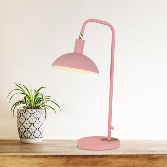 Nordic Metallic Dome Nightstand Lamp - Stylish Single Bulb Bedside Table Light (Pink/Yellow/Blue)