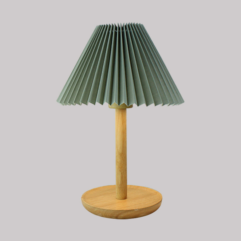 Francine - Folded Study Table Lamp with Wood Base - Grey/White/Dark Gray