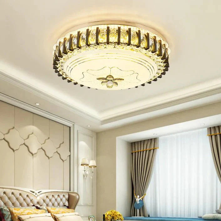 Black Luxury Crystal Bedroom Ceiling Lamp