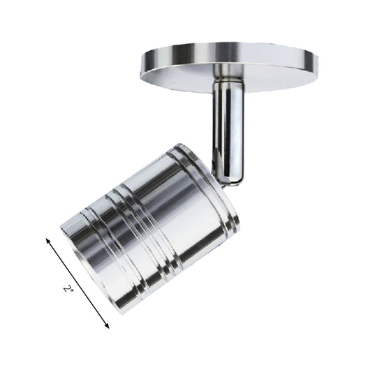 Polished Chrome Cylinder Wall Sconce - Loft Style 1-Light Adjustable Lamp