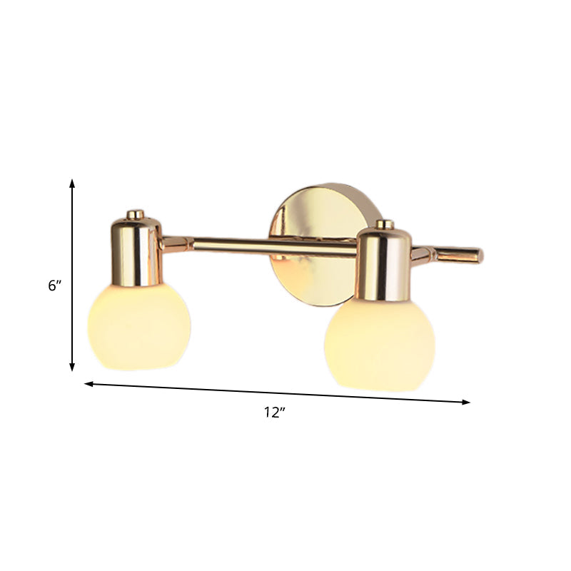 2/3 Bulbs Bubble Shade Wall Sconce Lighting For Modern Bedrooms In Brass