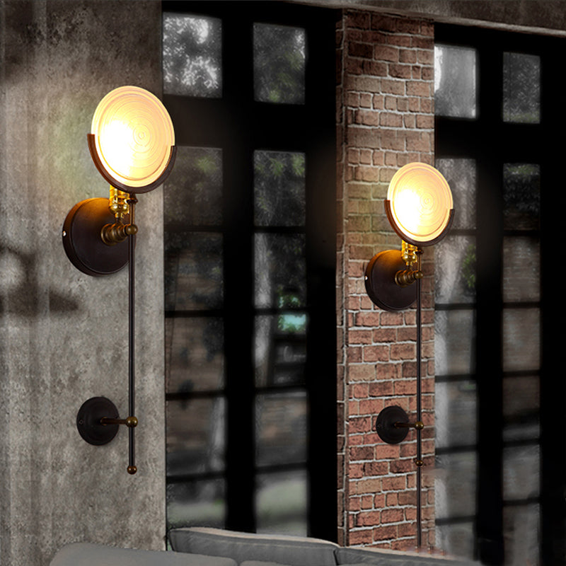 Modern Torch Sconce Light With Clear Glass Disk - 1 Head Wall Lighting For Living Room