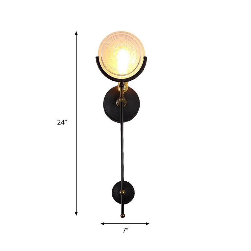 Modern Torch Sconce Light With Clear Glass Disk - 1 Head Wall Lighting For Living Room