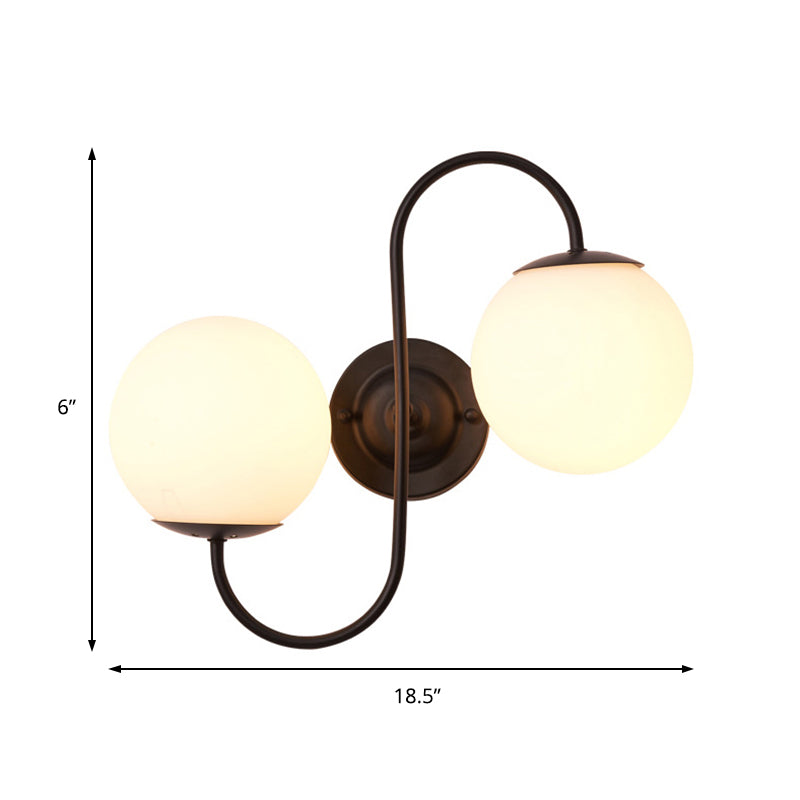 Modern Black And White Glass Wall Sconce Light Fixture - Living Room Lamp