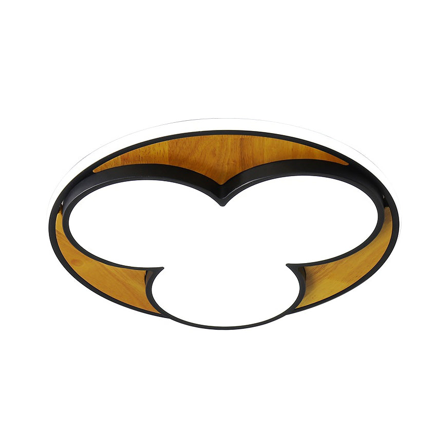 Nordic Led Flush Ceiling Light: Black/White Flower Design 16.5/20.5 Wide White/Warm Light