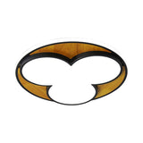 Nordic Led Flush Ceiling Light: Black/White Flower Design 16.5/20.5 Wide White/Warm Light