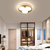 Nordic Led Flush Ceiling Light: Black/White Flower Design 16.5/20.5 Wide White/Warm Light White /