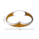 Nordic Led Flush Ceiling Light: Black/White Flower Design 16.5/20.5 Wide White/Warm Light