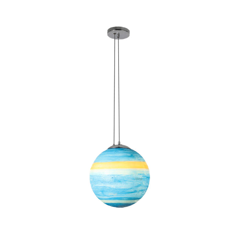 Adjustable Modern Globe Pendant Light With Chrome Ball Shade For Bedroom Ceiling Fixture