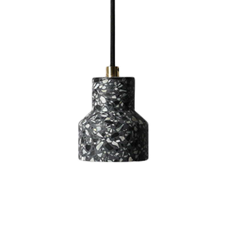 Alathfar - Cement Cement Bell Pendant Ceiling Light Simplicity 1 Light Black/White/Pink Hanging Ceiling Light