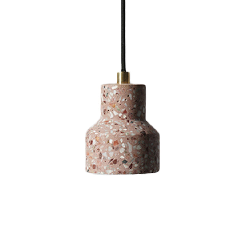 Alathfar - Cement Cement Bell Pendant Ceiling Light Simplicity 1 Light Black/White/Pink Hanging Ceiling Light