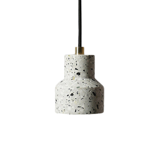 Alathfar - Cement Cement Bell Pendant Ceiling Light Simplicity 1 Light Black/White/Pink Hanging Ceiling Light