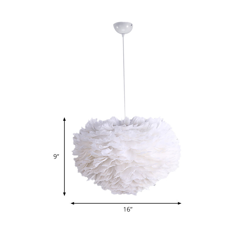 Adjustable Modern Feather Pendant Light: Hanging Lamp For Girls Bedroom