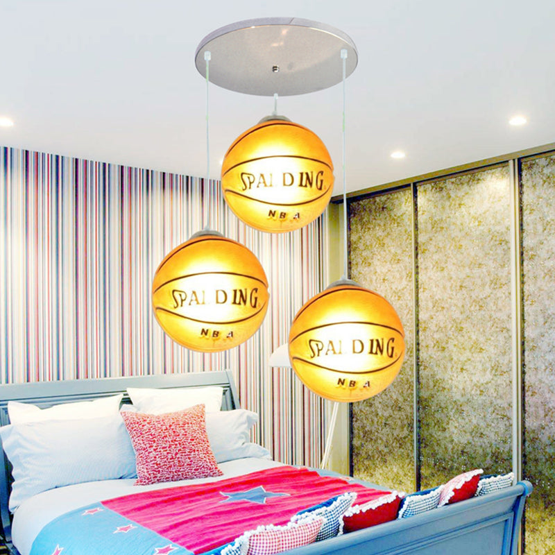 Modern 3-Light Chrome Ceiling Hanging Lamps For Bedroom Boys Room