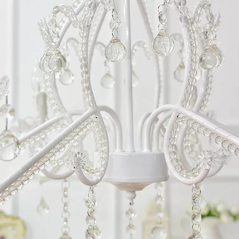 Nordic Style Crystal Chandelier For Girls Bedroom: Elegant Pendant Lighting With Candle Element