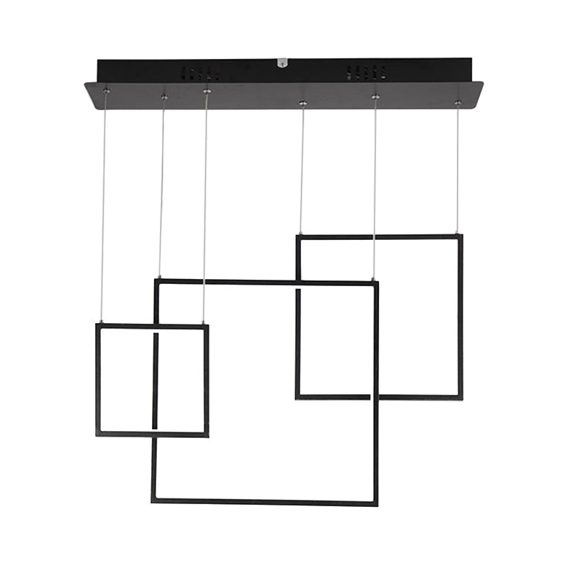 Modern 3/5-Head Acrylic Cluster Pendant Ceiling Light Fixture in Black/White