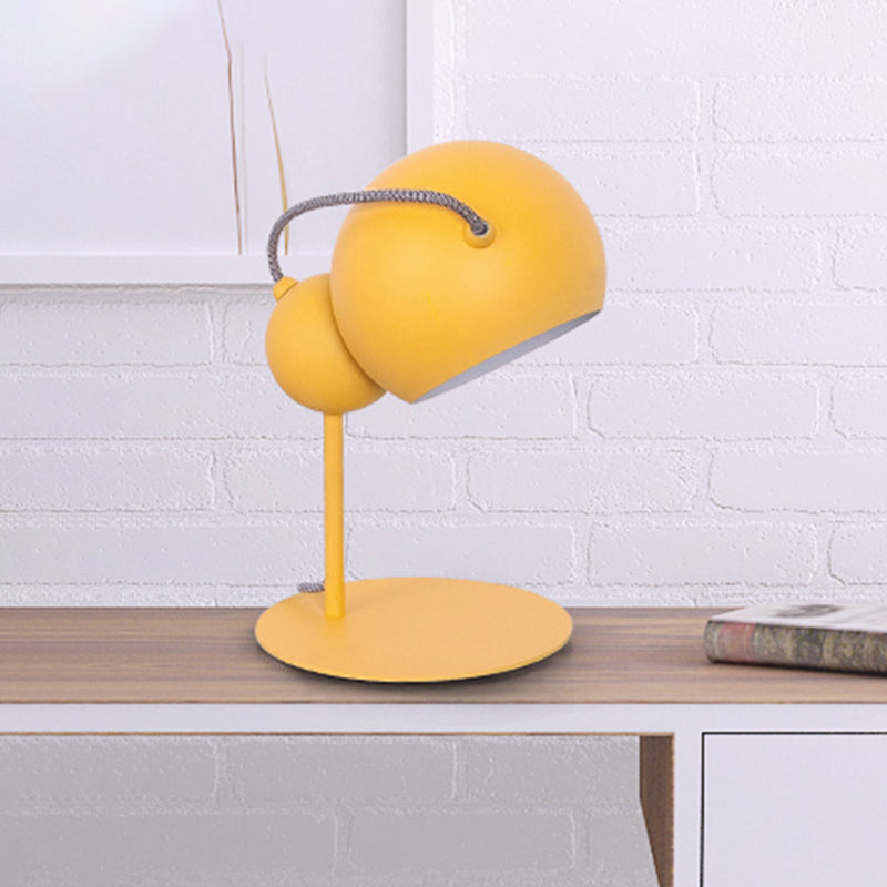 Modernist Metallic Globe Table Lamp With Adjustable Shade - Pink/Yellow/Green 1-Light Reading Light